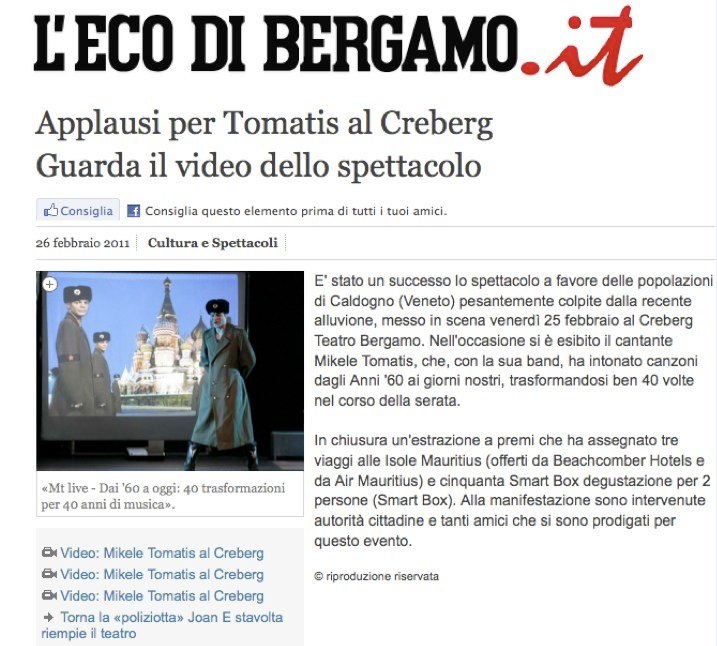 “ECO DI BERGAMO.it ” </br> 28.02.2011